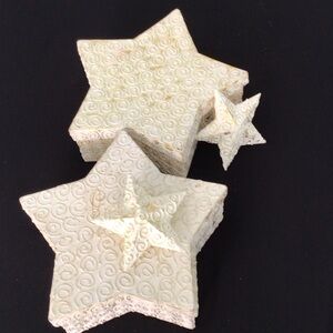 Star Shaped Shabby Chic Decorative Boxes and ornament/topper (set of 2)
